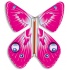 Papillon volant rose vif