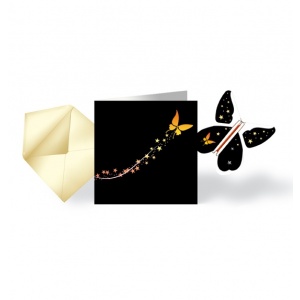 Carte Fille Fleur&Papillon volant