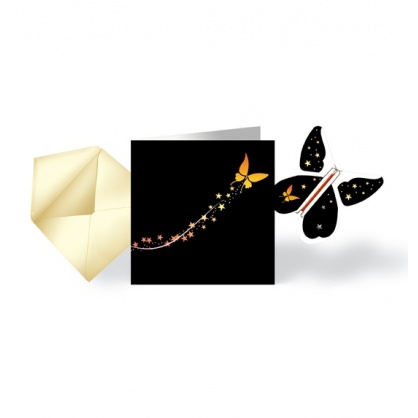 5 Weihnachtskarten & fliegender Schmetterling